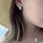 Set elegant din argint cu zirconii în formă de lacrimă