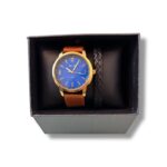 Set cadou ceas bărbătesc elegant cu brățară – Albastru & Auriu