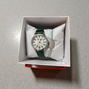 Set cadou damă Matteo Ferari – Ceas elegant + Brățară fină argintie