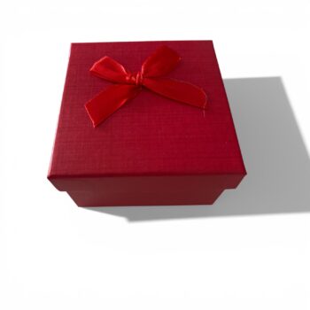 Cutie ceas rosie cu funda