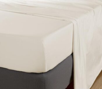 Cearceaf de pat bumbac Egiptean cu elastic, 400TC - Ivory